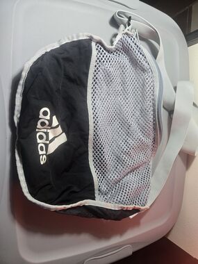 adidas Black and White Mesh Shoulder Sling Bag